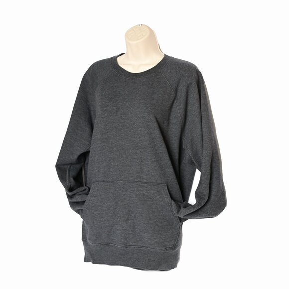 J. Crew Tops - J.CREW Vintage Unisex Gray Sweatshirt , Size Large with Front Pocket